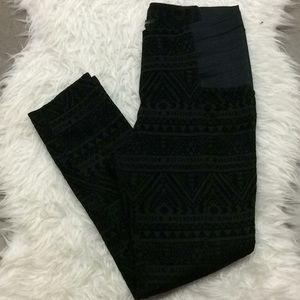 Si Sono black‎ geometric textured skinny pants